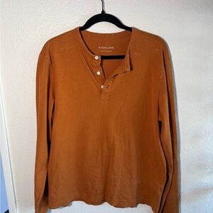 Everlane Men's Rust Long Sleeve Henley